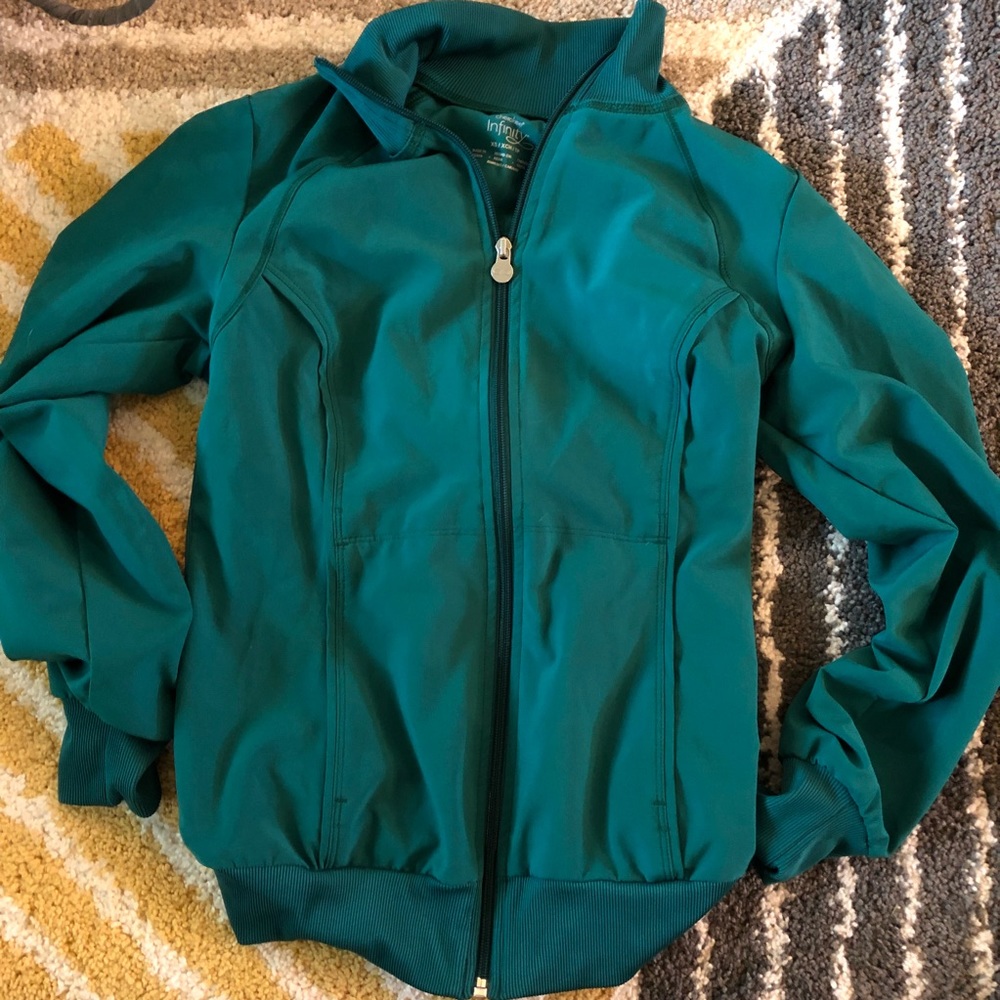 Forest Green Cherokee Infinity Scrub Jacket, XS